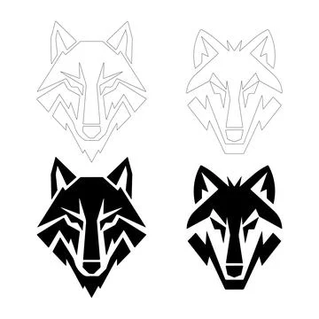 Minimalist Wolf Head Logo. Stock Illustration