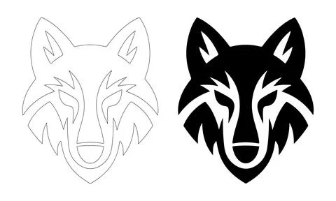Minimalist Wolf Head Logo. Stock Illustration