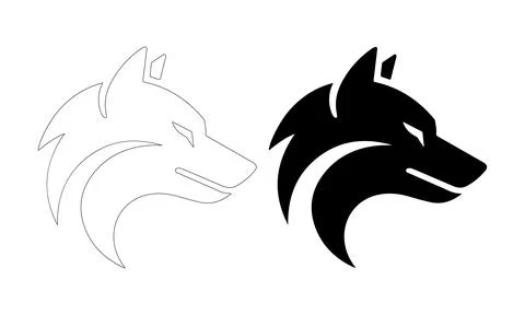 Minimalist Wolf Head Logo. Stock Illustration
