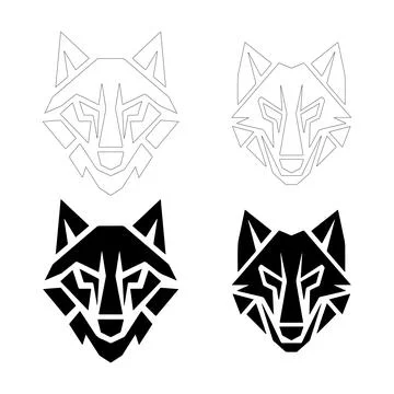 Minimalist Wolf Head Logo. Stock Illustration
