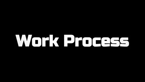 Minimalist work process text animation displaying three distinct variations of 動画素材 344647885