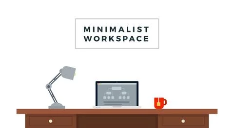 Minimalist Workspace flat icon vector isolated Stock Illustration