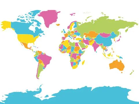 Minimalist world map with rounded borders Stock Illustration