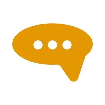 Minimalist yellow chat bubble with three dots, symbolizing message, communi.. Stock Illustration