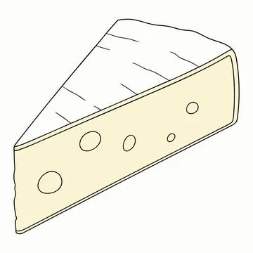 Minimalist Yellow Cheese Wedge Vector Icon Stock Illustration