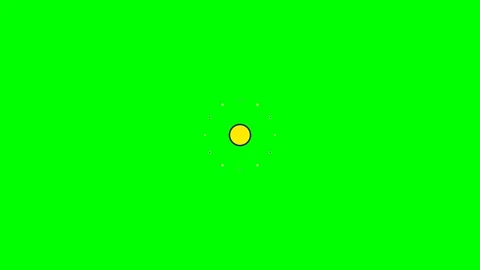 Minimalist yellow circular icon centered on a solid bright green background Video stock 341839167