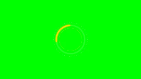 Minimalist yellow circular loading animation icon on a bright green backgroun Video stock 341824555