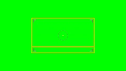 Minimalist yellow rectangle frame overlay on a bright green background Video stock 341824627