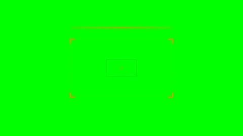 Minimalist yellow rectangular border frame isolated on a vibrant green screen Stock Footage 340903010