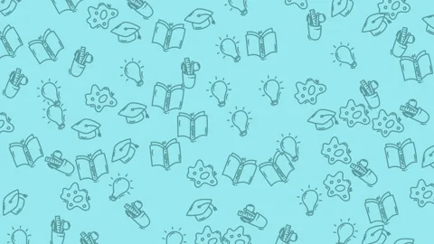 Minimalist zodiacs pattern on cyan background Stock Footage 335121072