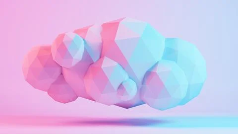 Minimalistic 3D background featuring an airy balloon, evoking a sense of simp Stock Illustration