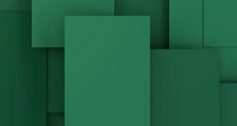 Minimalistic 3D background with green geometric squares. Stock Illustration