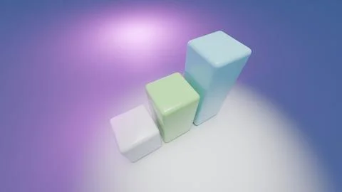 Minimalistic 3D Business Bar Chart - Abstract Growth Visualization イラスト素材