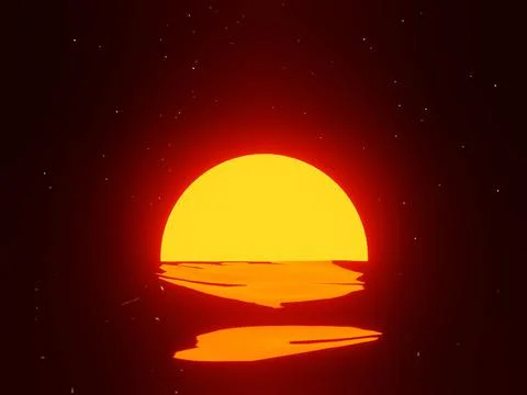 Minimalistic 80s style sunset Illustrazione stock