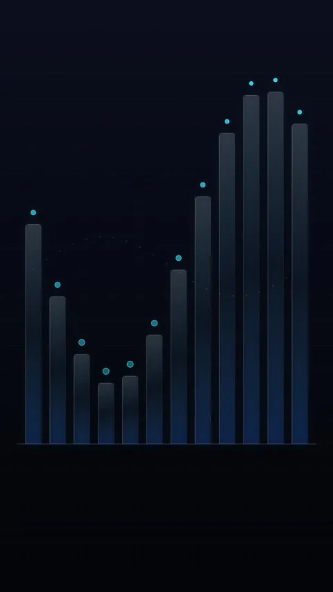 Minimalistic abstract bar graph showing financial data growth and statistics Stock Footage 344934305