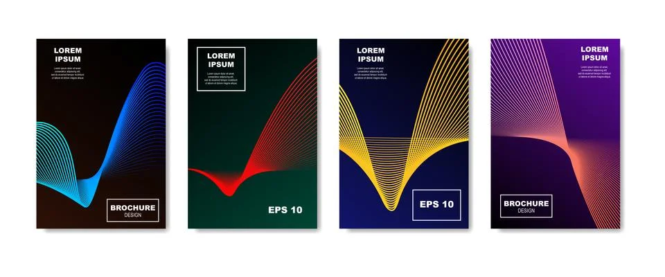 Minimalistic abstract covers design. Future halftone geometric gradients Stock Illustration