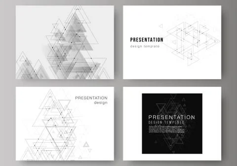 The minimalistic abstract editable vector layout of the presentation slides d Stock Illustration