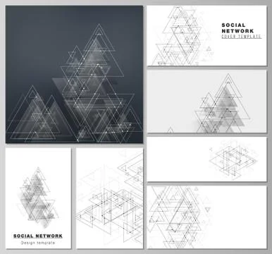 The minimalistic abstract editable vector layouts of modern social network Stock Illustration