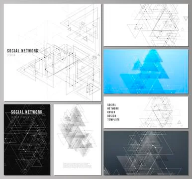 The minimalistic abstract editable vector layouts of modern social network mo Stock Illustration