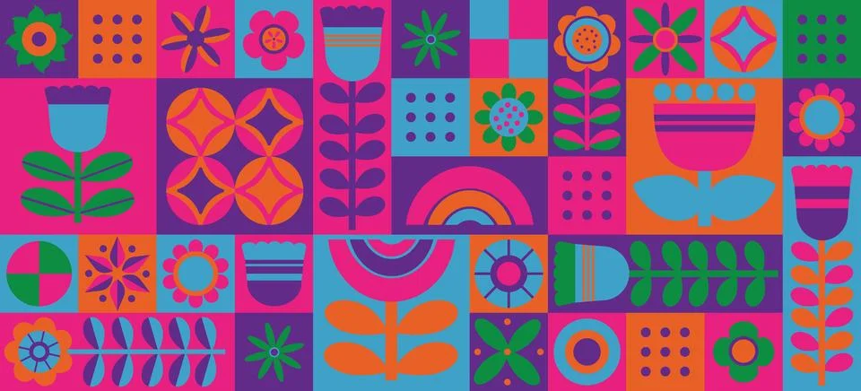 Minimalistic abstract geometric pattern. Modern repeatable modern colorful .. Stock Illustration
