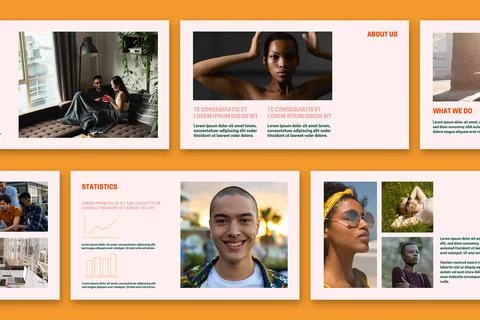 Minimalistic Abstract Presentation Set Stock Illustration