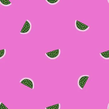 Minimalistic abstract seamless pattern with little green lemon slice print. P Stock Illustration