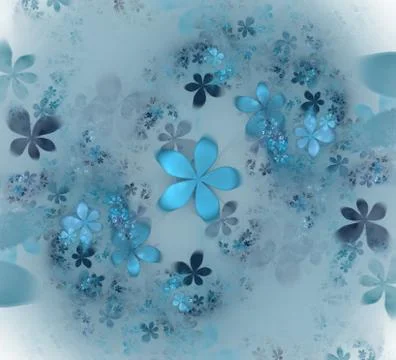 Minimalistic abstract spring flowers background. Fractal flower abstract patt Stock Illustration