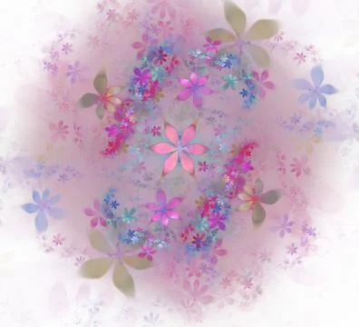 Minimalistic abstract spring flowers background. Fractal flower abstract patt Иллюстрация