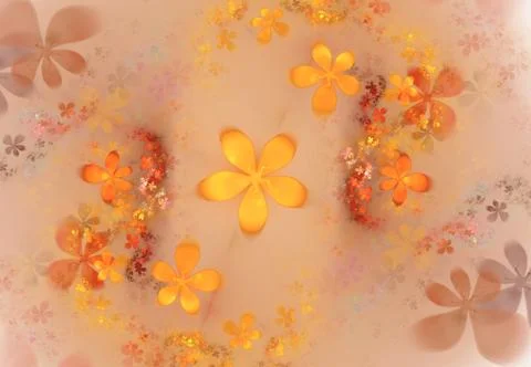 Minimalistic abstract spring flowers background. Fractal flower abstract patt イラスト素材