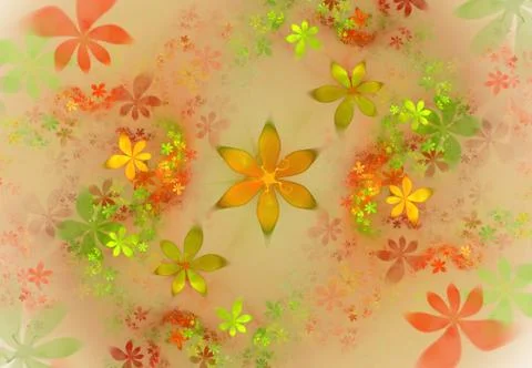 Minimalistic abstract spring flowers background. Fractal flower abstract patt Ilustración de archivo