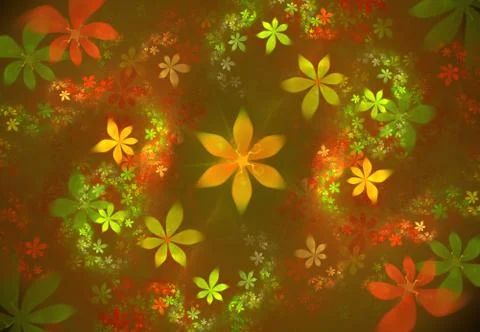 Minimalistic abstract spring flowers background. Fractal flower abstract patt Иллюстрация
