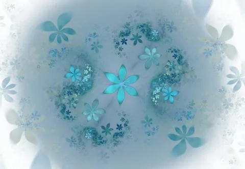 Minimalistic abstract spring flowers background. Fractal flower abstract patt Illustrazione stock