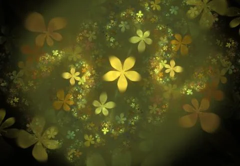 Minimalistic abstract spring flowers background. Fractal flower abstract patt 스톡 일러스트