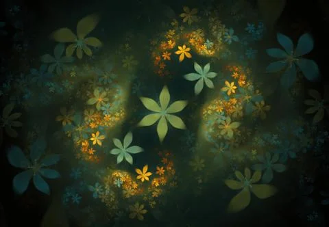 Minimalistic abstract spring flowers background. Fractal flower abstract patt Illustrazione stock