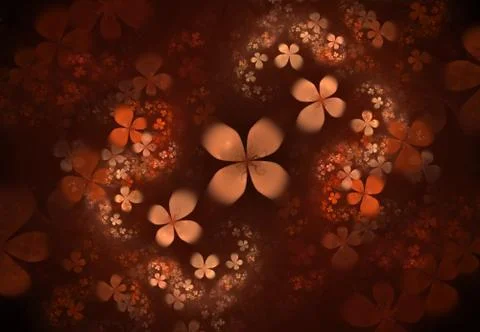 Minimalistic abstract spring flowers background. Fractal flower abstract patt Illustration