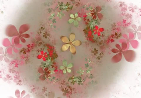 Minimalistic abstract spring flowers background. Fractal flower abstract patt Ilustración de archivo