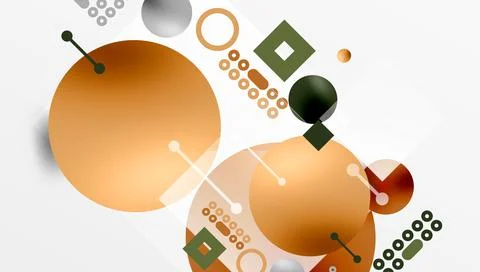 Minimalistic abstract vector design, layered geometric shapes circles, squa.. イラスト素材