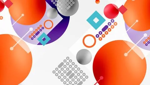 Minimalistic abstract vector design, layered geometric shapes circles, squa.. イラスト素材