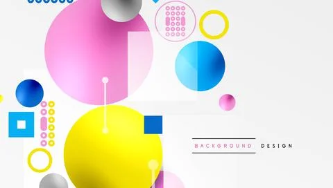 Minimalistic abstract vector design, layered geometric shapes circles, squa.. 스톡 일러스트