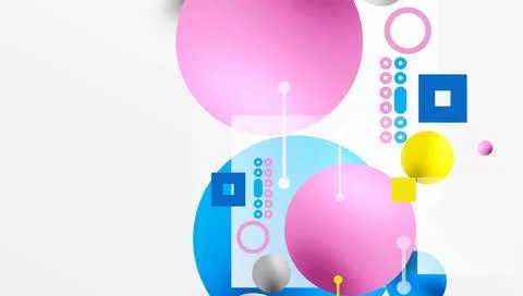 Minimalistic abstract vector design, layered geometric shapes circles, squa.. 스톡 일러스트