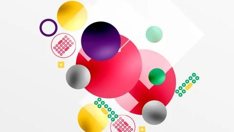Minimalistic abstract vector design, layered geometric shapes circles, squa.. 스톡 일러스트