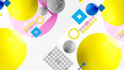 Minimalistic abstract vector design, layered geometric shapes circles, squa.. 스톡 일러스트