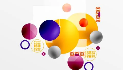 Minimalistic abstract vector design, layered geometric shapes circles, squa.. 스톡 일러스트