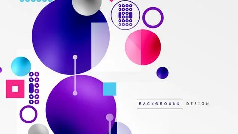 Minimalistic abstract vector design, layered geometric shapes circles, squa.. イラスト素材