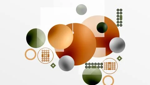 Minimalistic abstract vector design, layered geometric shapes circles, squa.. 스톡 일러스트