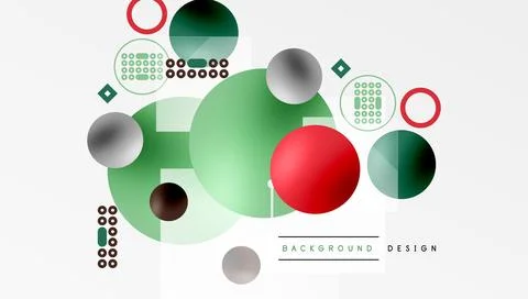 Minimalistic abstract vector design, layered geometric shapes circles, squa.. Stock Illustration