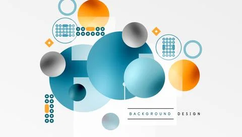 Minimalistic abstract vector design, layered geometric shapes circles, squa.. 库存插图