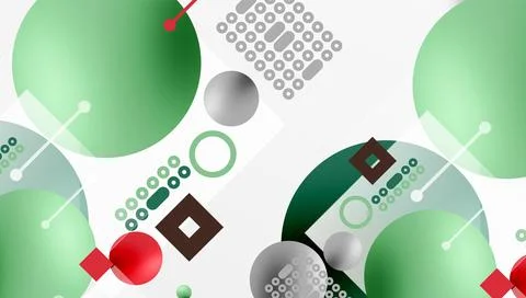 Minimalistic abstract vector design, layered geometric shapes circles, squares Illustrazione stock