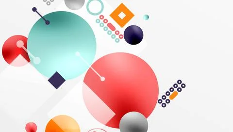 Minimalistic abstract vector design, layered geometric shapes circles, squares, 스톡 일러스트