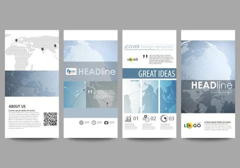 The minimalistic abstract vector illustration of the editable layout of four Stock Illustration